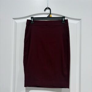 Elle Deep Burgundy Pencil Skirt